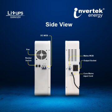Wall Mounted UPS Inbuilt Lithium-ion Battery 8 Lithium UPS Side View