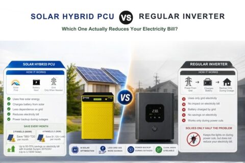 Solar Hybrid PCU vs Regular Inverter