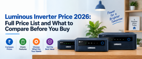 Luminous inverter price list 2026 for home UPS models in India